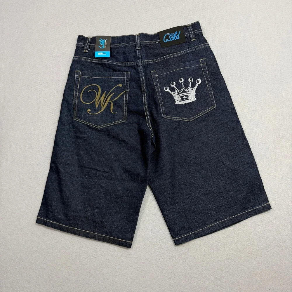 Vintage Wckd Jean Shorts Men's 36 Blue 16